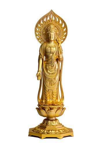 Buddha statue St. Kannon Bodhisattva 36cm gold plated/24K gold Buddhist - Picture 1 of 9