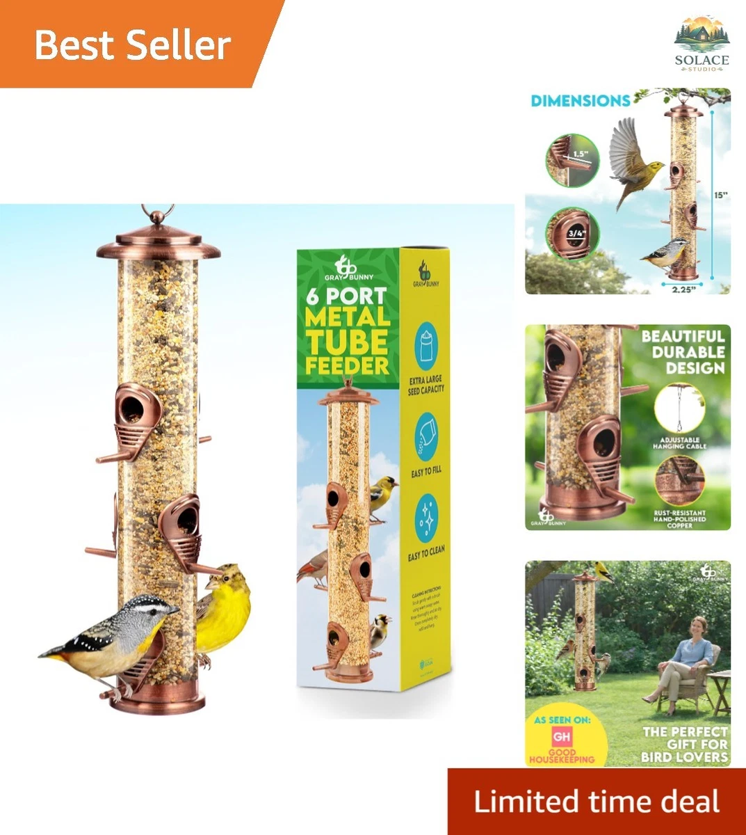 Perky-Pet 3.5 Lb Select-A-Bird Tube Feeder With Copper Finish, 1 Ct