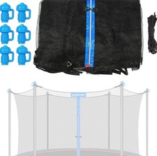 Trampoline Enclosure Net with Pole Cap Replacement for 6 Straight Poles 12  