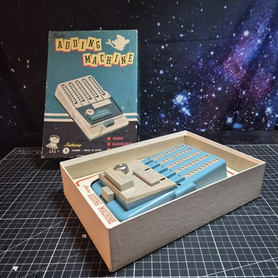 #ad Vintage 1960s Hasbro Adding Machine Toy – Complete In Box w Instructions WORKS $124.99
