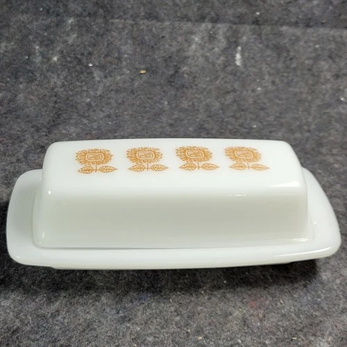 Vintage Federal Glass Sunflower Butter Dish Rare Find Collectible