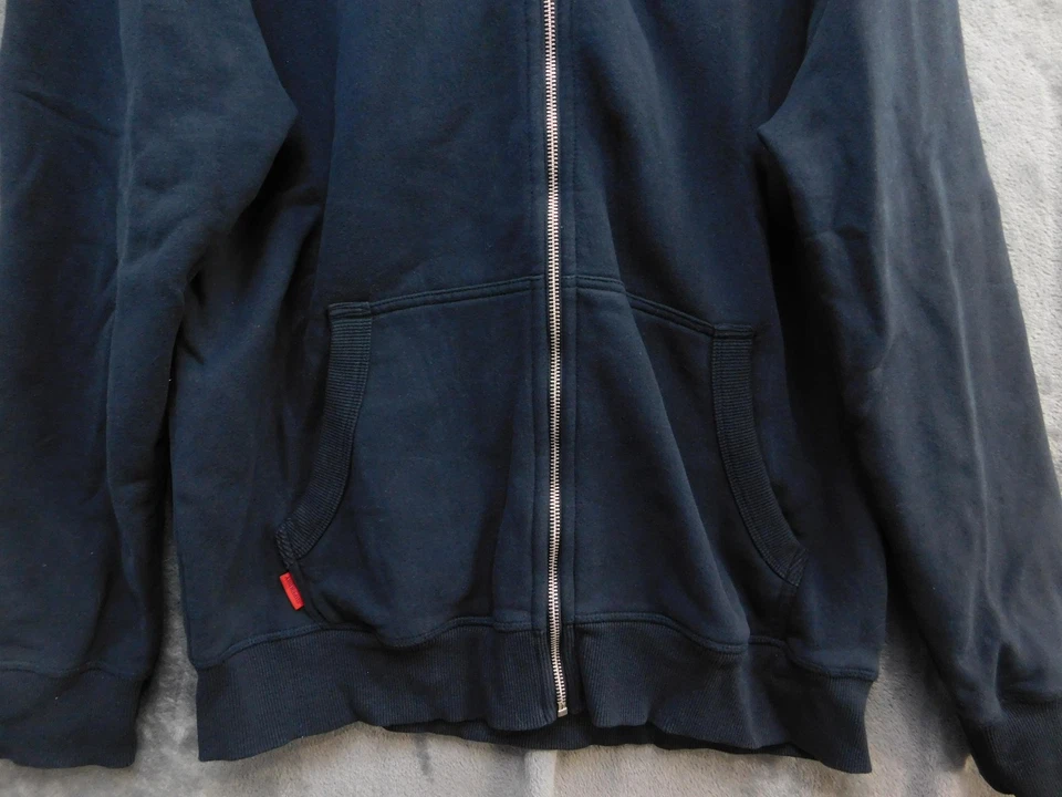 Superdry Sudadera con Capucha Athletics Para Hombre 2XL Azul Marino Cremallera Completa Forrada de Vellón M2013116A Foto 4 de 4