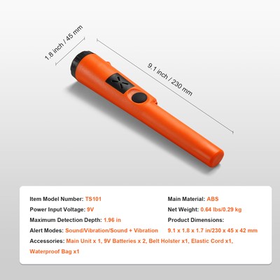 Metaaldetector Pinpointer, Hoge Gevoeligheid Handheld Pin Pointer Wand met Waterdichte Positionering Pointer, Zoeken Schat Pinpointing Finder Probe voor Schatzoeken Volwassenen