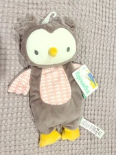 NEW! Owl Plush Lovey Purple & Pink Bean Bag Soft Toy 12” Sewn Eyes by Ingenuity 