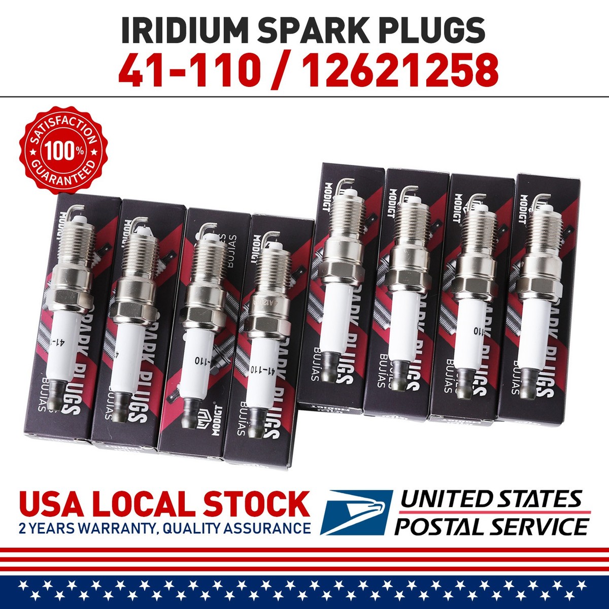 8PCS 41-110 Iridium Spark Plugs 19378683 For Chevy GM 4.8L 5.3L