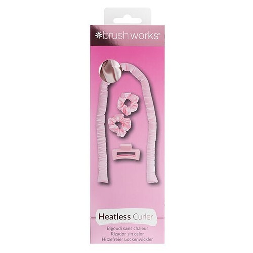 NEU Brushworks Heatless Satin Lockenstab, Scrunchies & Clip Pink Vegan/Cruelty-Free - Bild 1 von 4