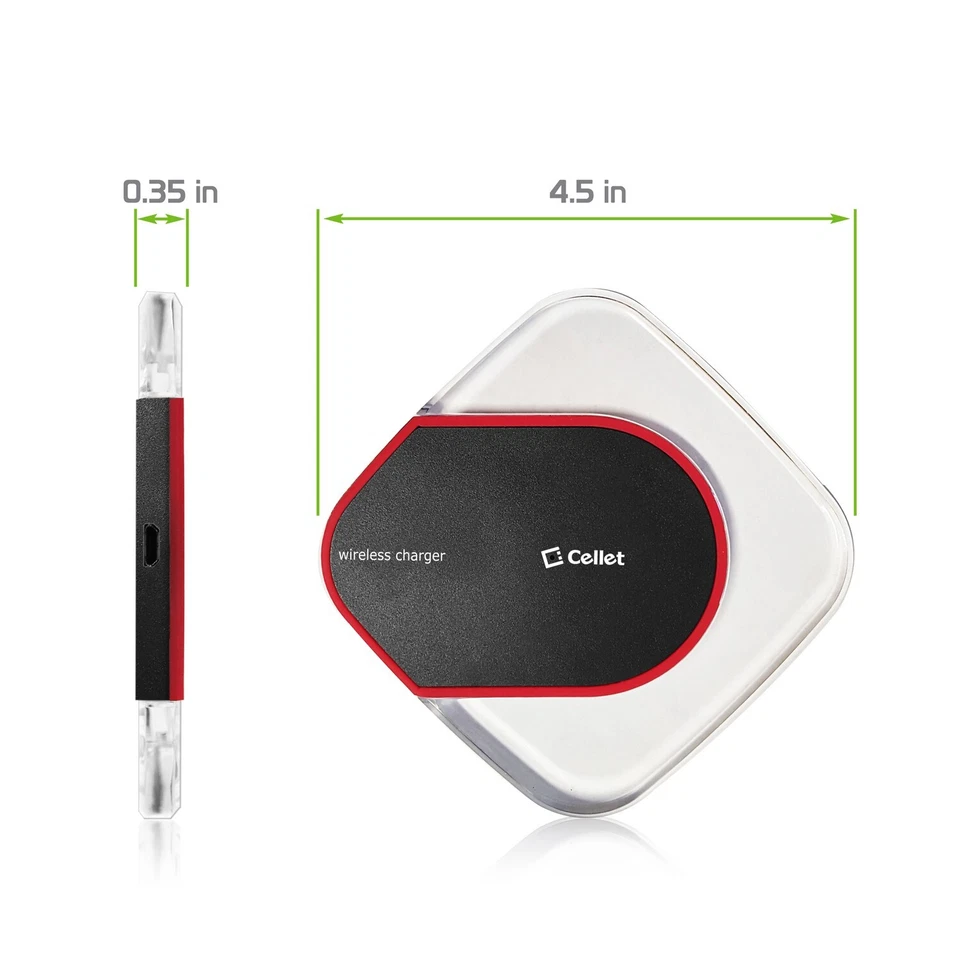 Cellet Wireless Charger (Charging Pad) Compatible with Apple iPhone & Galaxy - Image 4 of 4