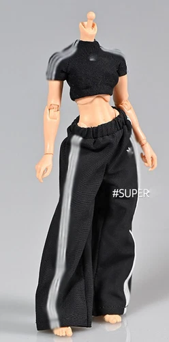 Maßstab 1/12 T-Shirt Oberteil weites Bein Hose für 6" weibliche Romankey Actionfigur - Bild 4 von 20