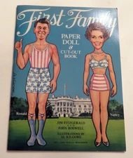 1981 First Family Ronald Reagan Nancy Paper Doll Book Uncut First Edition Signed