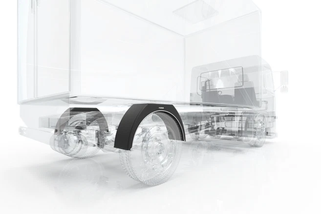 Garde Boue DOMAR x2 pour 15" 16" roues jumelées Ailes Iveco Daily Boxer Vario LT - Photo 2/3