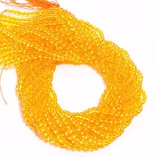 Natural Citrine Gemstone Round Shape Smooth Beads 4X4.5 mm Strand 15" GB636