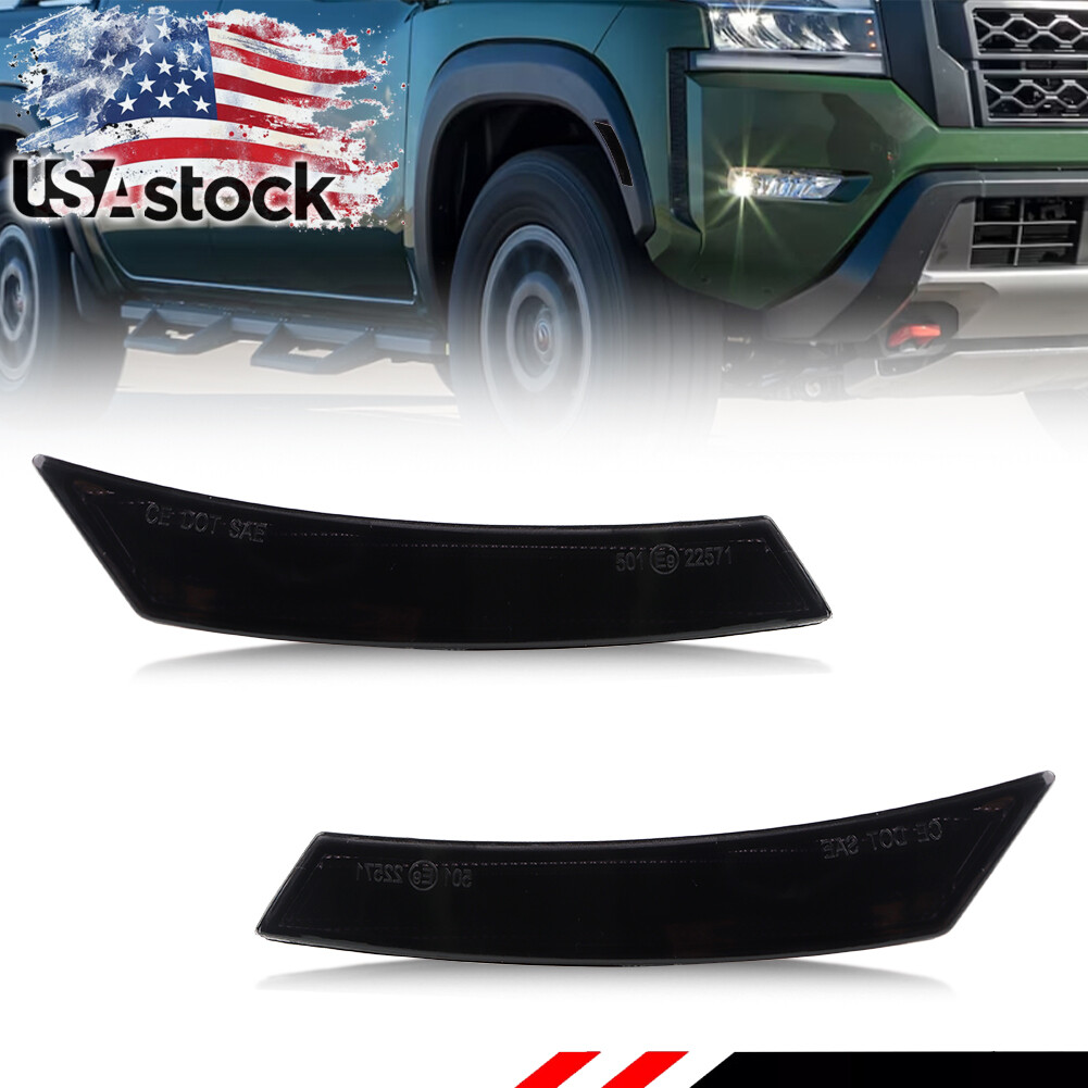 Smoked Lens Side Marker Lights for 2022+ Nissan Frontier Pair  