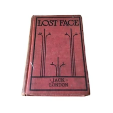Lost Face Jack London 1910 Illustrated Antique Book Hardcover Red Staging Decor
