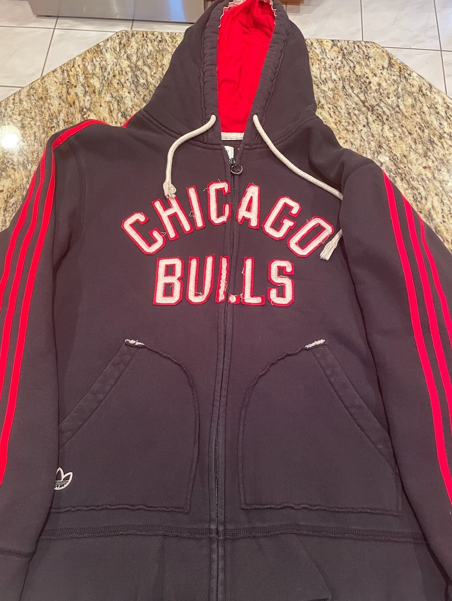 Rare Trefoil Vintage Adidas Chicago Bulls Hoodie Medium Sewn