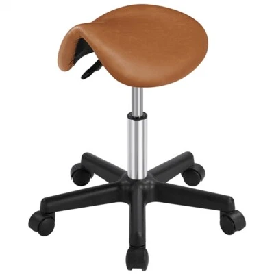 UKMART365 Rolling Salon Stool PU Leather Saddle Stool Hydraulic Adjustable Salon Chair