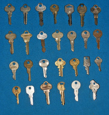 Vintage Lot of 27 Mixed and Varied Name Metal Keys - Steampunk Collector