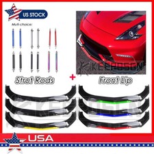 Glossy Chin Front Bumper Lip Spoiler Splitter Rod For Nissan 370z 350z Nismo Jdm