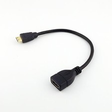 1x Mini HDMI Male Plug to HDMI Female Converter Adapter Cable Cord HDTV HD 1080P