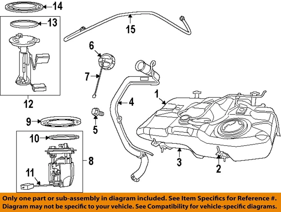 Used Fuel Pump fits: 2013 Jeep Patriot Pump Assembly tank mounted gasoline AWD G - Imagem 3 de 4