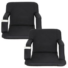 Stadium Seat Portable Reclining Bleacher Chair with Cup Holder Set of Two