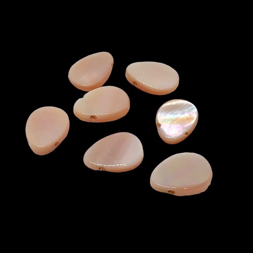 Natürliche Rosa Muschel Muschel Flach Briolette Perlen | 10x7x2 mm | 10 Perlen | - Bild 2 von 6