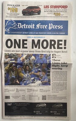 Detroit Free Press 1/22/2024 Detroit Lions Win ONE MORE! Beat Tampa Bay Playoffs