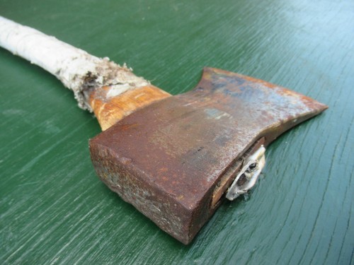Vintage Werkzeug Axt Beil 19" langer Holzgriff mit 4+"" Klinge - Bild 5 von 10