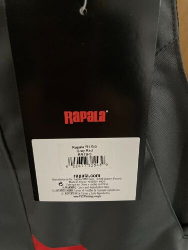 Rapala Rain Men's S BIBS Red/Black RR1B-S New w/Tags - Picture 2 of 3