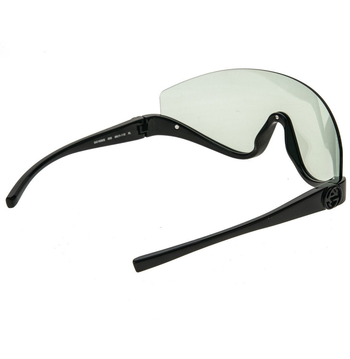 GUCCI 1650 Black Green Sport Wrap Shield Gg1650S Unisex Rimless