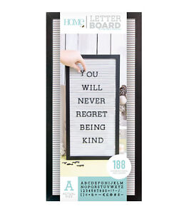 American Crafts 20 x 10 Inch Frame with Black Die Cuts with a View Letterboards 20 x 10 Gray