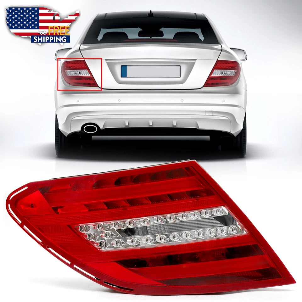Left LED Tail Light For Mercedes-Benz 2011-2014 W204 C-Class C250 C300 C350 C63 - Изображение 2 из 4
