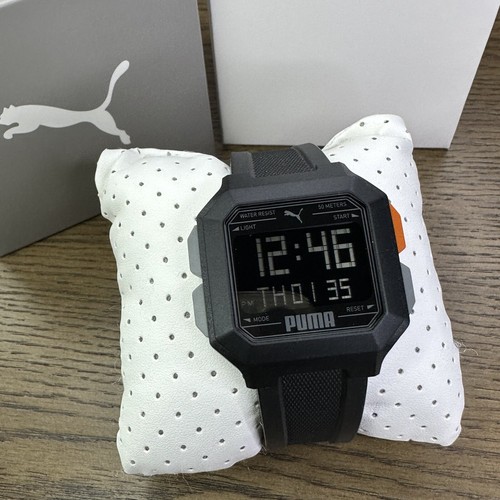 NUOVO✅ Orologio PUMA Remix Cronografo Digitale Dual Time Silicone Nero P5056 $95 - Foto 8 di 12