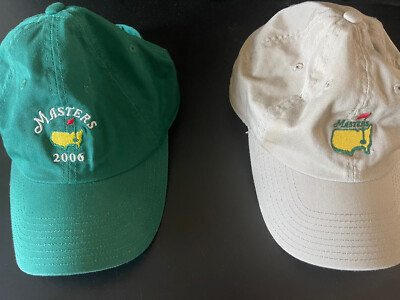 Golf Hats Two Masters Augusta National 2006 & Undated Adjustable Green EUC