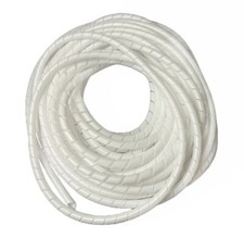 Image of Spiral Wrap Cable Tidy White Leads Binding / PC TV Home Cinema Wire Management