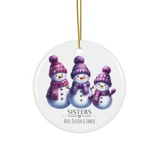 Personalized Christmas Ceramic Ornament, Family Ornament, Customize it Ornament