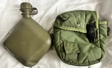 Authentic US Military Issue 2 QT Olive Canteen Cover With Bottle