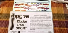 1975 Dodge Dart Sport Instructions Decals Kit M79812 Ships Promptly Free