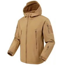 Mens Jacket Winter Warm Waterproof Hooded Combat Outdoor Tactical Coat Tops