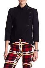 NWT 598 Marc by Marc Jacobs Mini Military Jacket in Black - size 2 