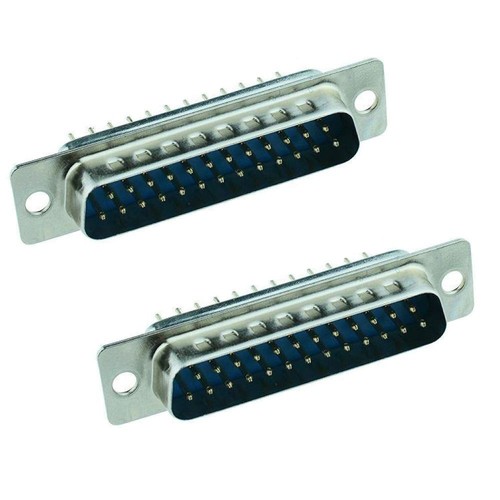 2 x 25-Way Male PCB D Plug Connector