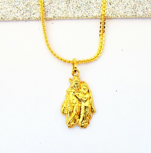22k Gold Plated Necklace Radha Krishna 