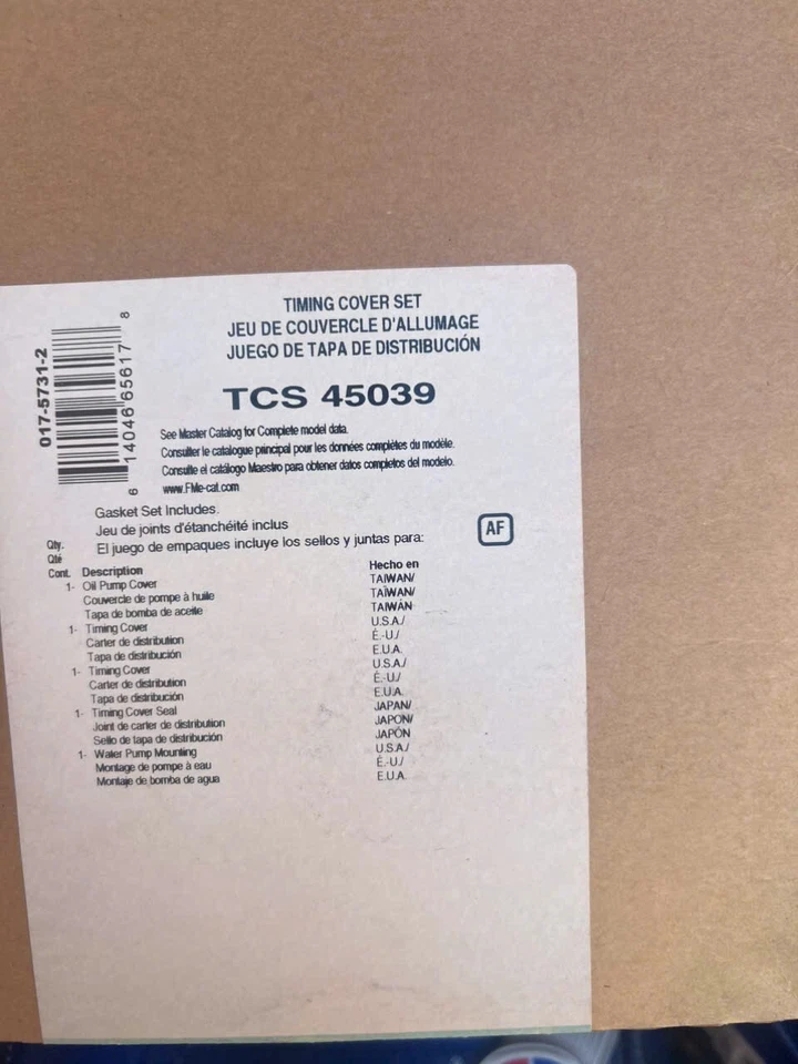 Juego de juntas de cubierta de distribución Fel-Pro TCS45039 para camioneta Toyota 4Runner 1994-95 2,4 L Foto 2 de 2