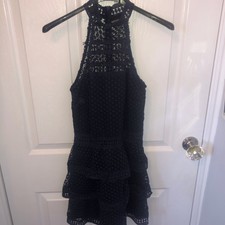 navy lace panel tiered bodycon dress