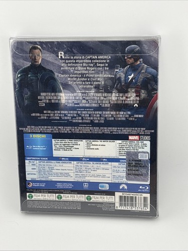 Captain America Trilogy Blu-Ray SteelBook- Sealed - Picture 2 of 3