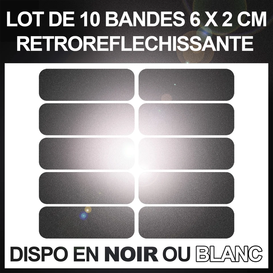 Kit de 10 stickers adhésifs réfléchissants pour signalisation sur casque