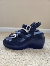 Free People Brooklyn platform sandals womens 8.5 black buckle strap