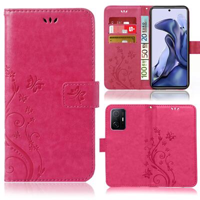Handy Tasche für Xiaomi 11T 5G / 11T Pro 5G Schutz Hülle Blumen Flip Cover Etui