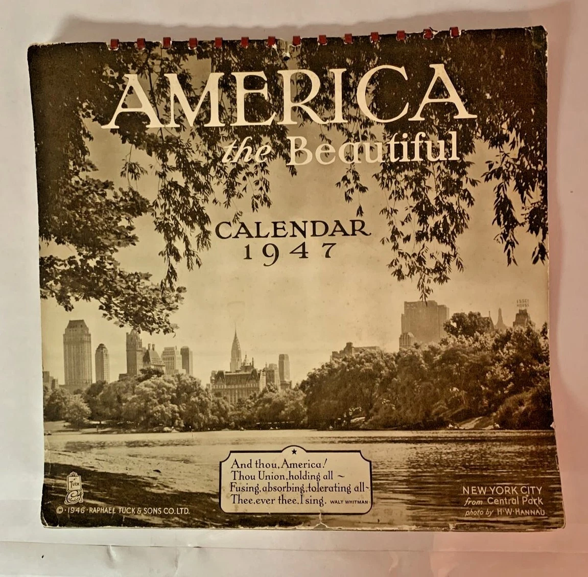Vintage 1947 America The Beautiful Calendar | eBay