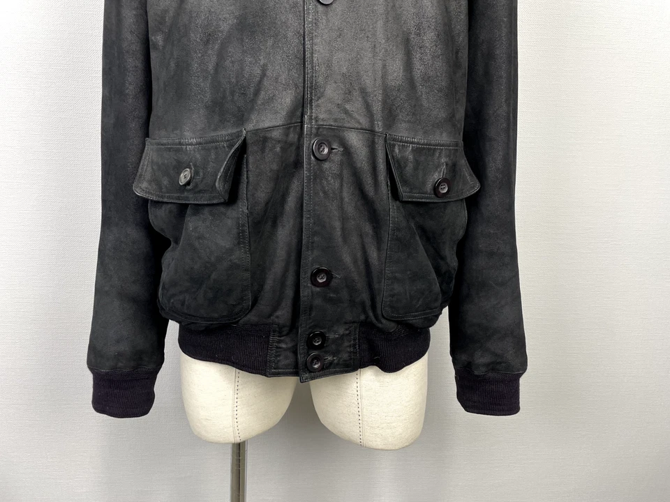 LEONARDO Black 100% Leather Buttons Men's Lined Jacket - Image 3 of 4