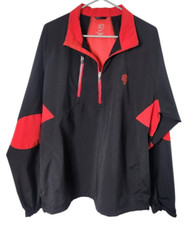 Zero Restriction Mens L Tour Series Windbreaker Jacket 1/4 Zip Pullover Black